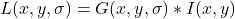 L(x, y, \sigma) = G(x, y, \sigma) * I(x, y)