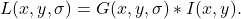 \[ L(x,y,\sigma)=G(x,y,\sigma)\ast I(x,y). \]