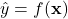 \hat{y} = f(\mathbf{x})