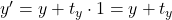 y' = y + t_y \cdot 1 = y + t_y