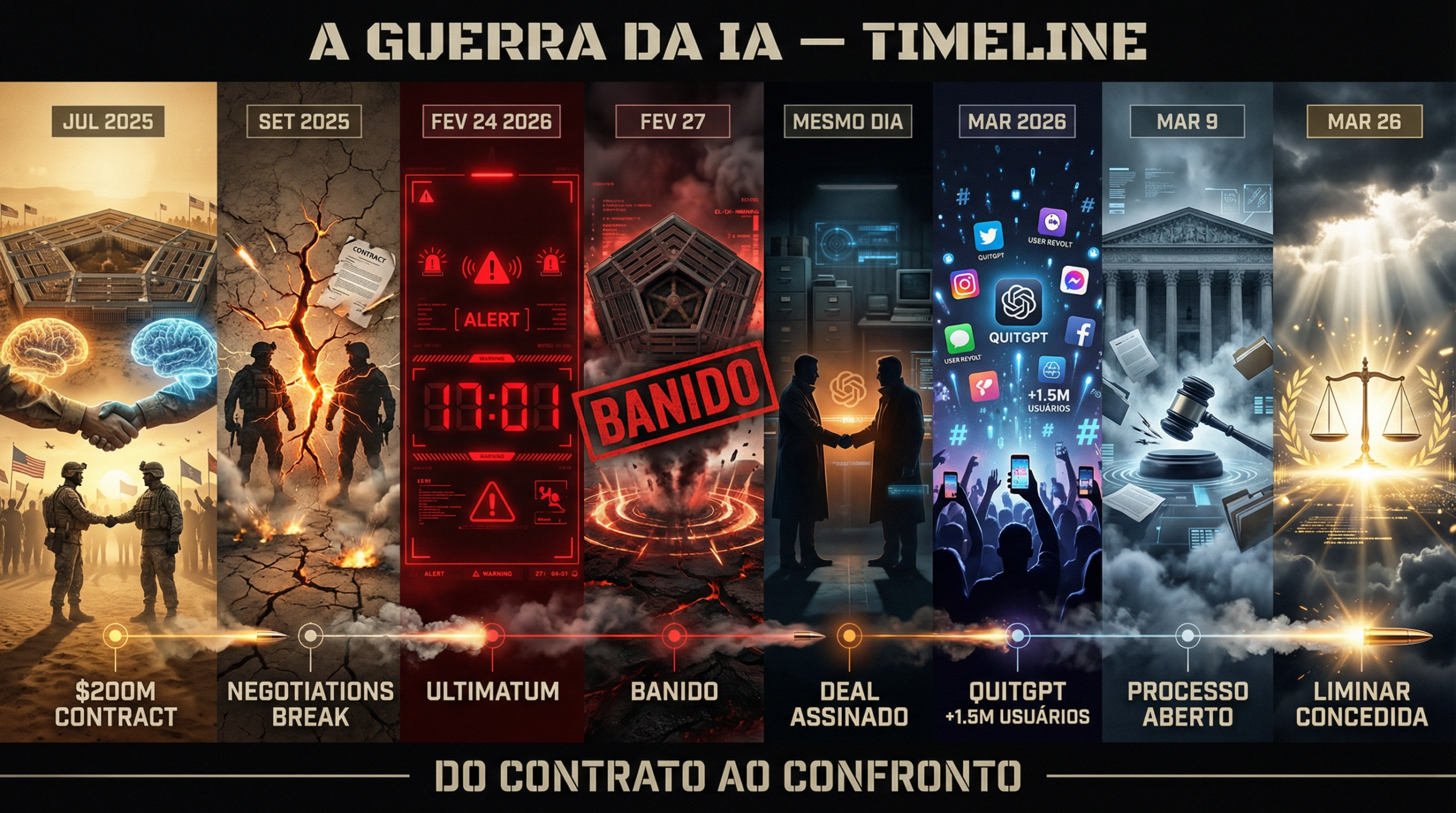 Timeline completa do conflito Anthropic vs Pentágono