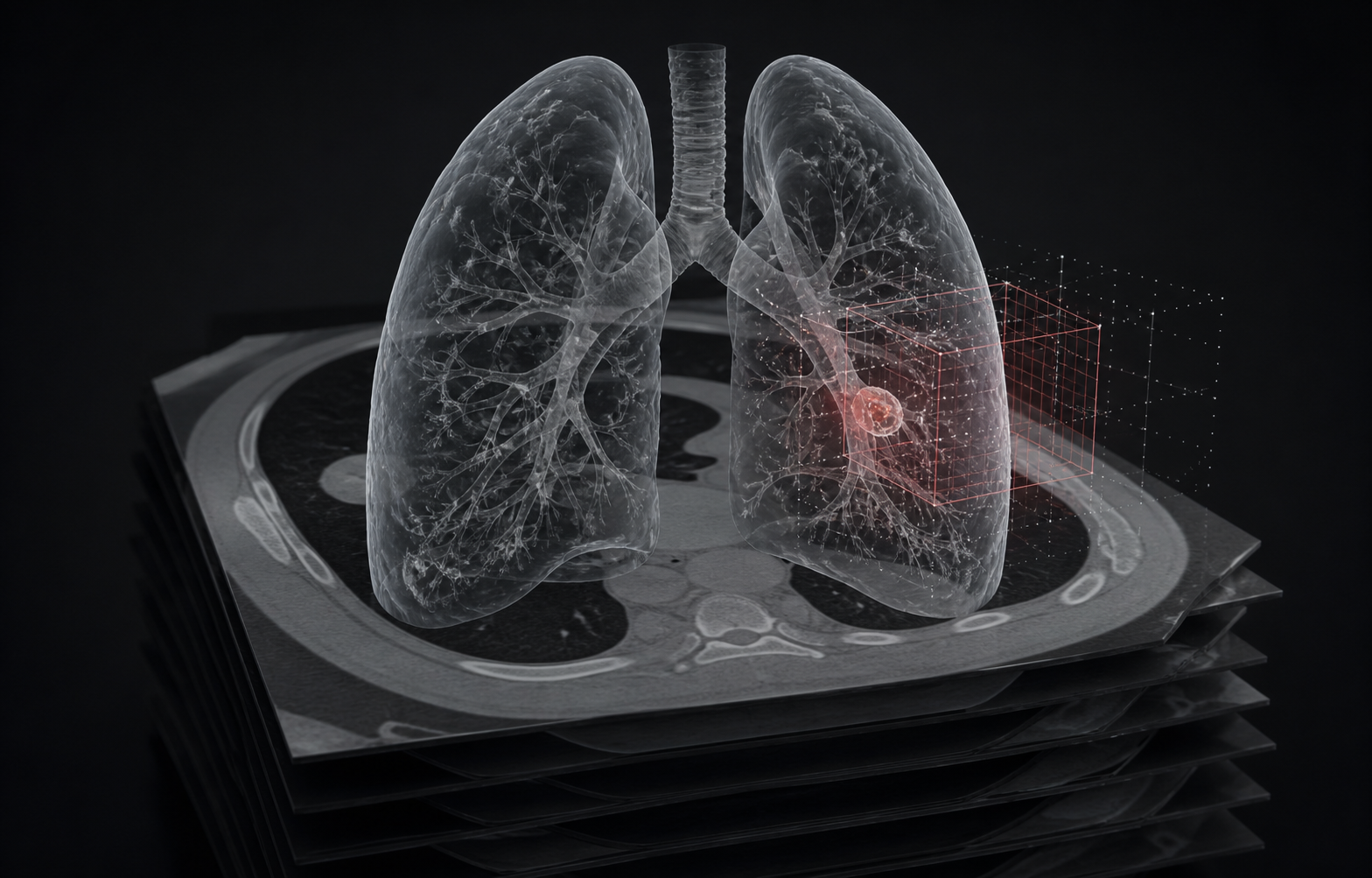 Volume pulmonar reconstruído a partir de tomografias 3D
