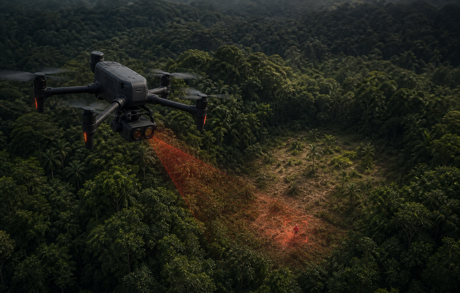 Drone com visão computacional em operação de busca e salvamento
